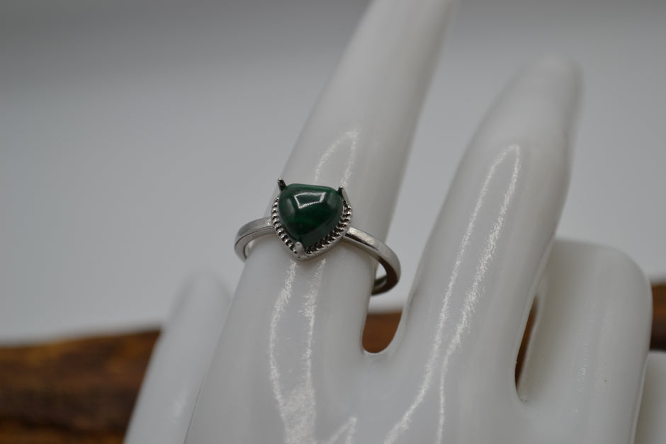 Anello con cuore Malachite