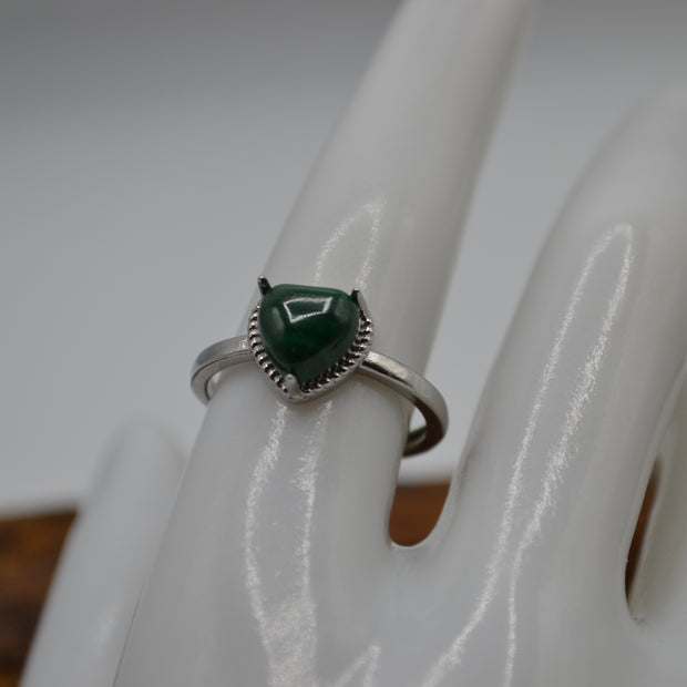 Anello con cuore Malachite