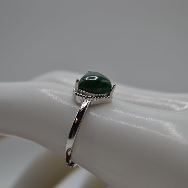 Anello con cuore Malachite