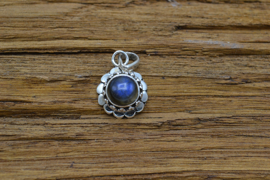 Pendente Fiore Labradorite verde/cobalto