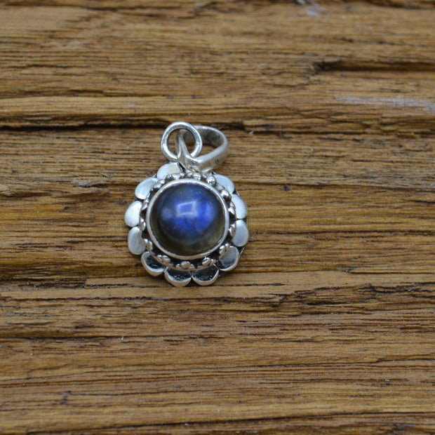 Pendente Fiore Labradorite verde/cobalto