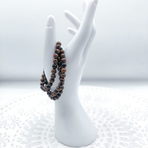 Bracciale in Ossidiana Mogano 4 millimetri