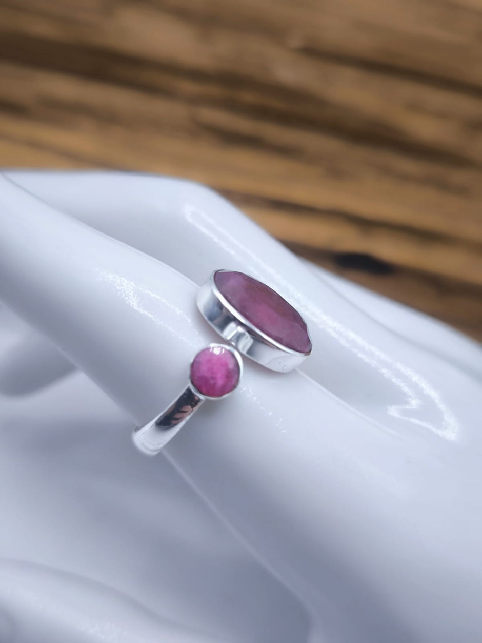 Anello Doppio Circle in Radice di rubino