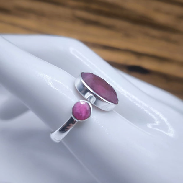 Anello Doppio Circle in Radice di rubino