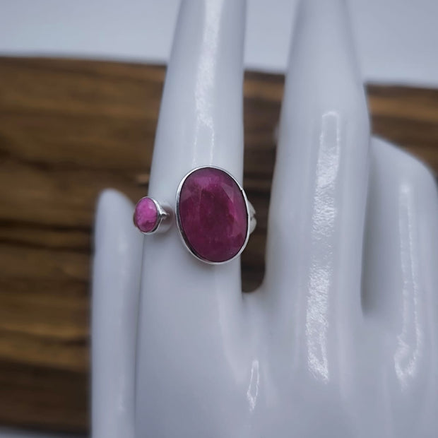 Anello Doppio Circle in Radice di rubino