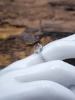 Anello con Granato e Mossanite