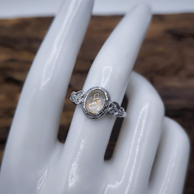 Anello con Quarzo rutilato