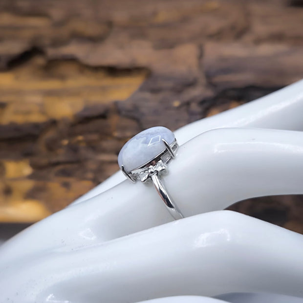 Anello con Agata dal pizzo blu
