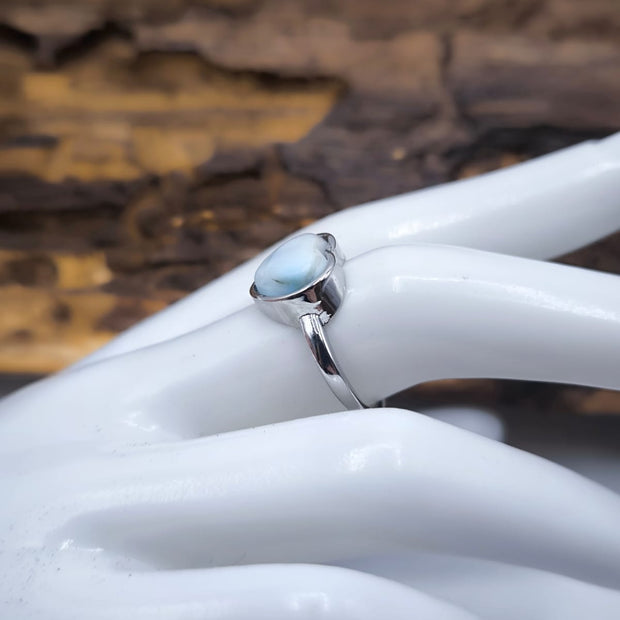 Anello con cuore di Larimar