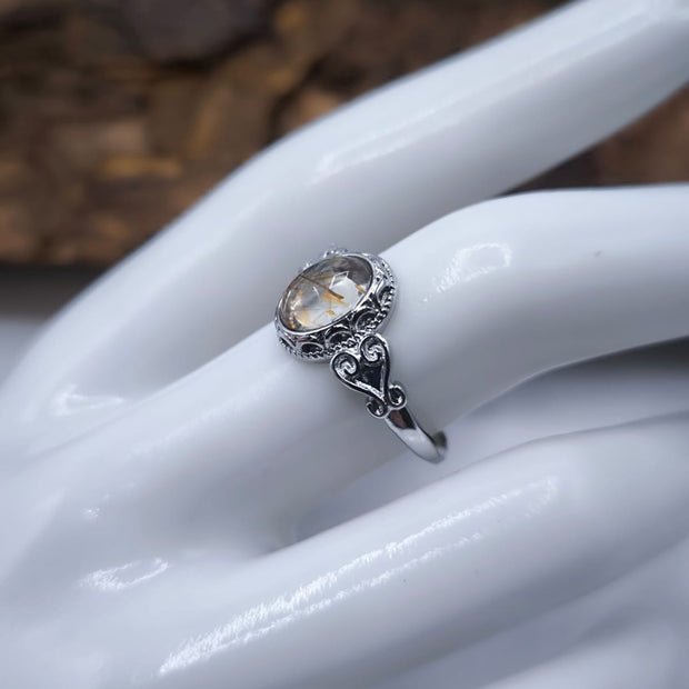 Anello con Quarzo rutilato