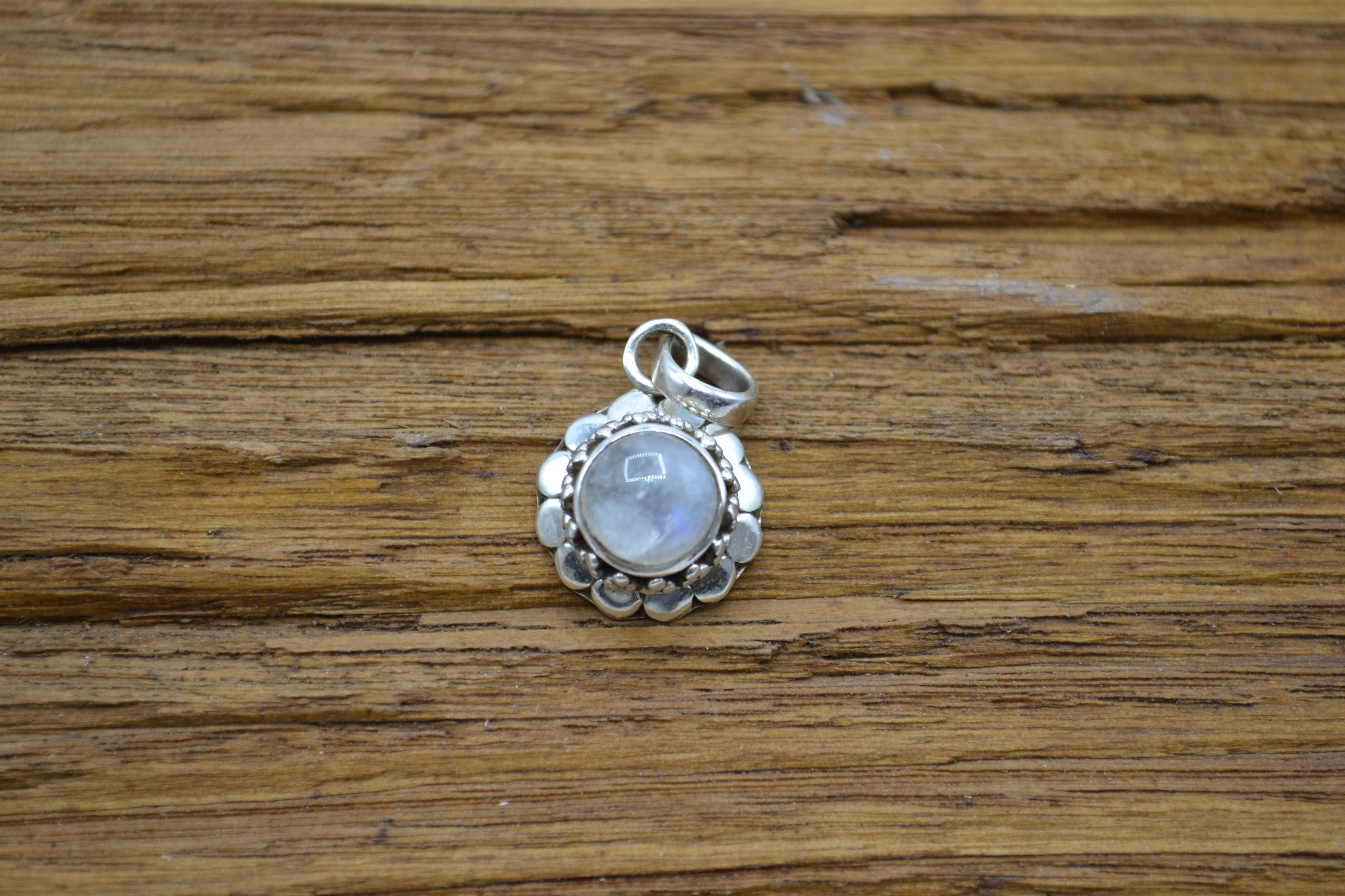 Pendente Fiore Labradorite bianca