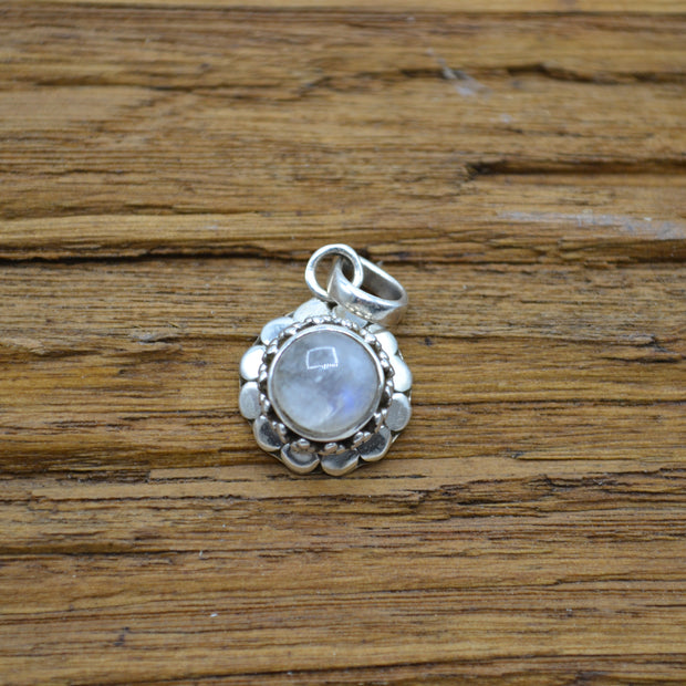 Pendente Fiore Labradorite bianca