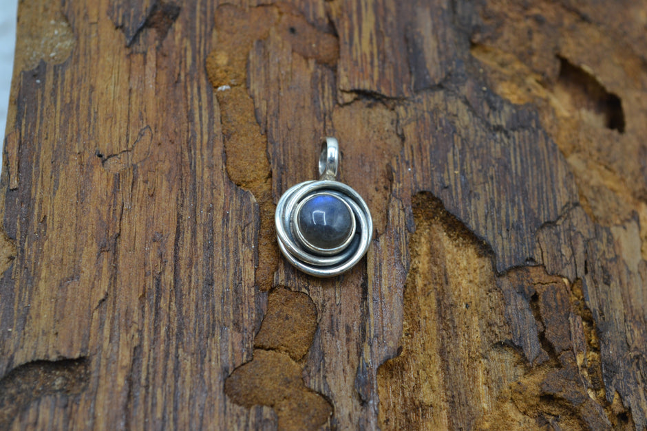 Pendente Galaxy Labradorite verde/cobalto
