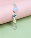 Ciondolo Combo Peridoto + Labradorite +  Moldavite + Quarzo Ialino
