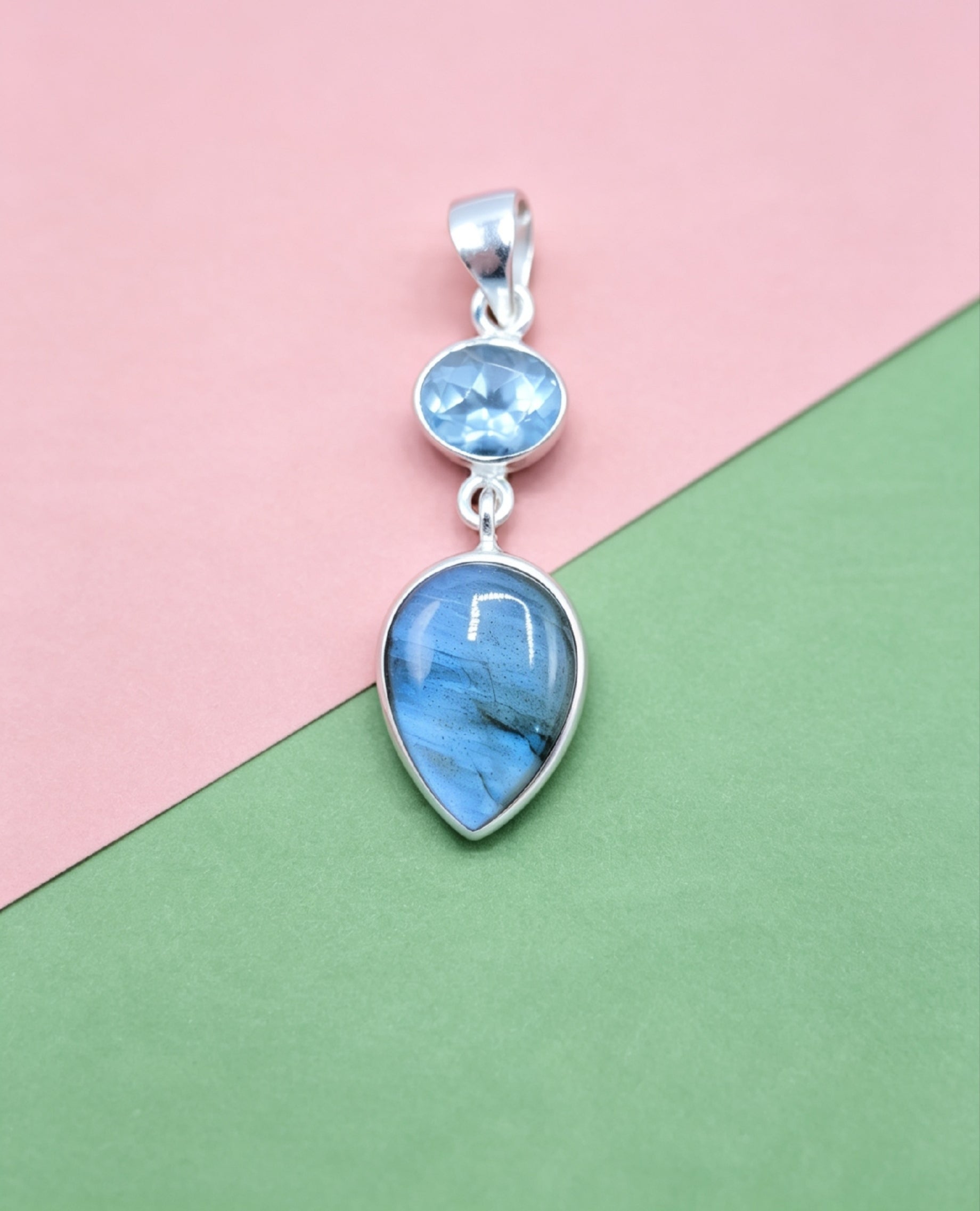 Ciondolo Combo Topazio + Labradorite
