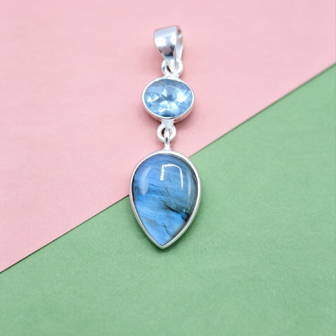 Ciondolo Combo Topazio + Labradorite