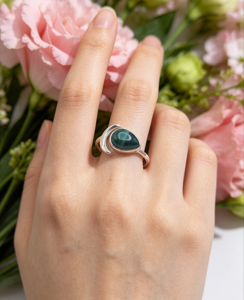 Anello Luna 🌙 Malachite
