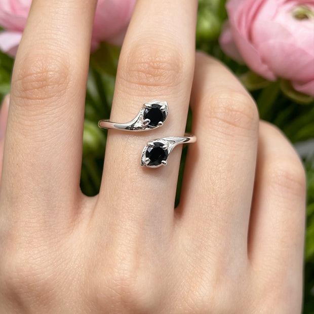Anello Snake Ossidiana nera
