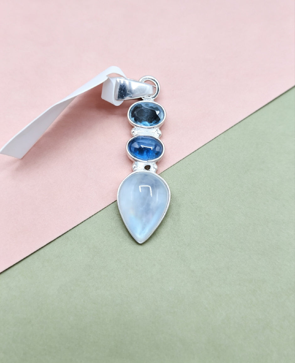 Ciondolo Combo Topazio + Cianite + Labradorite