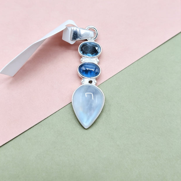 Ciondolo Combo Topazio + Cianite + Labradorite