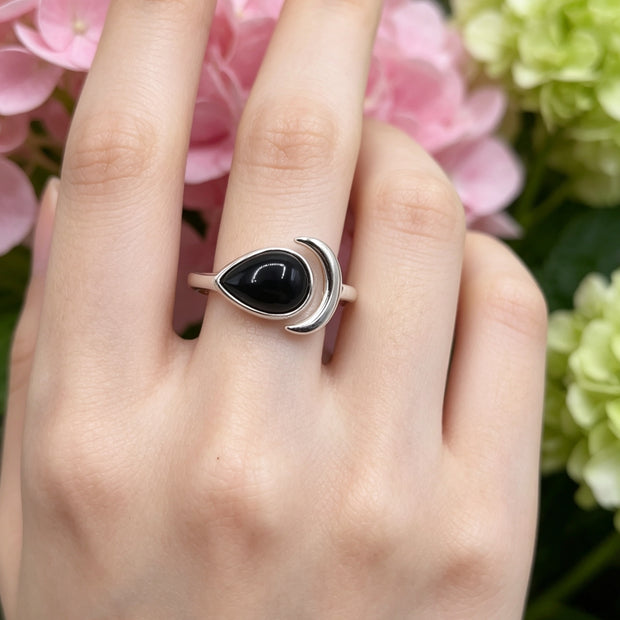 Anello Luna 🌙 Tormalina nera