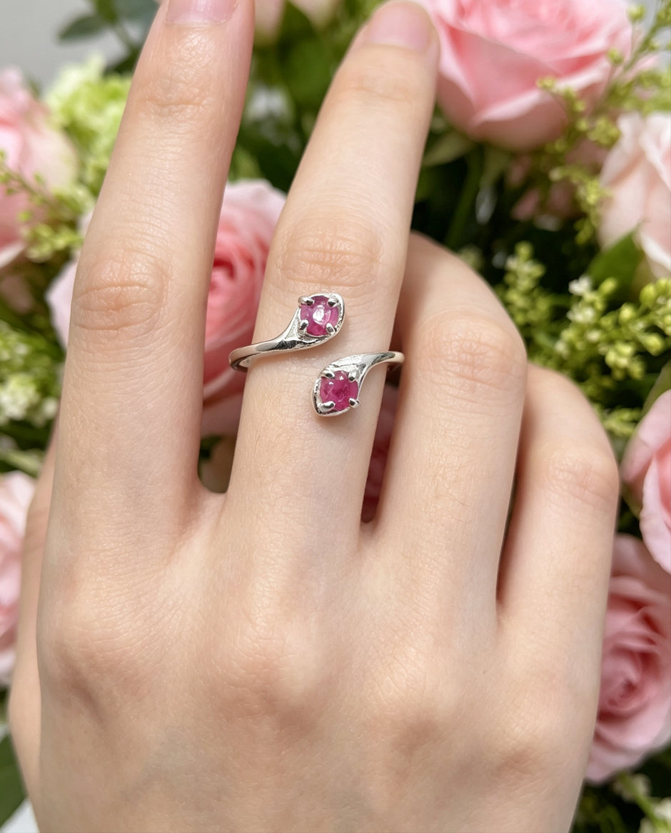 Anello Snake Radice di rubino