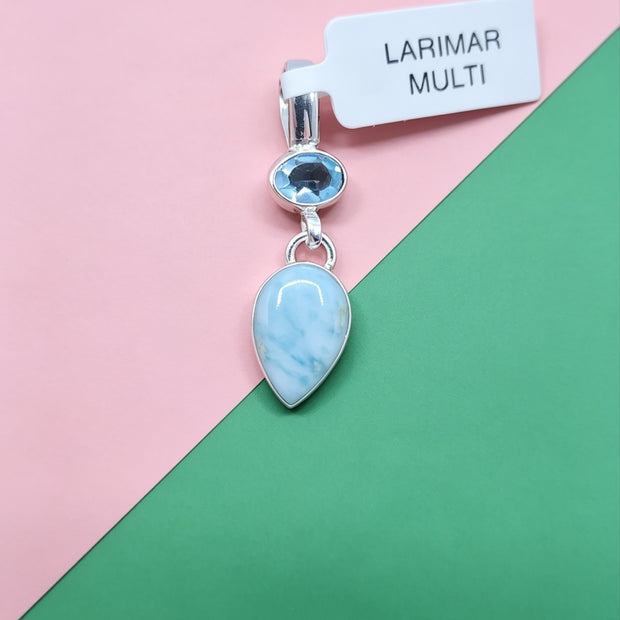 Ciondolo Combo Topazio + Larimar