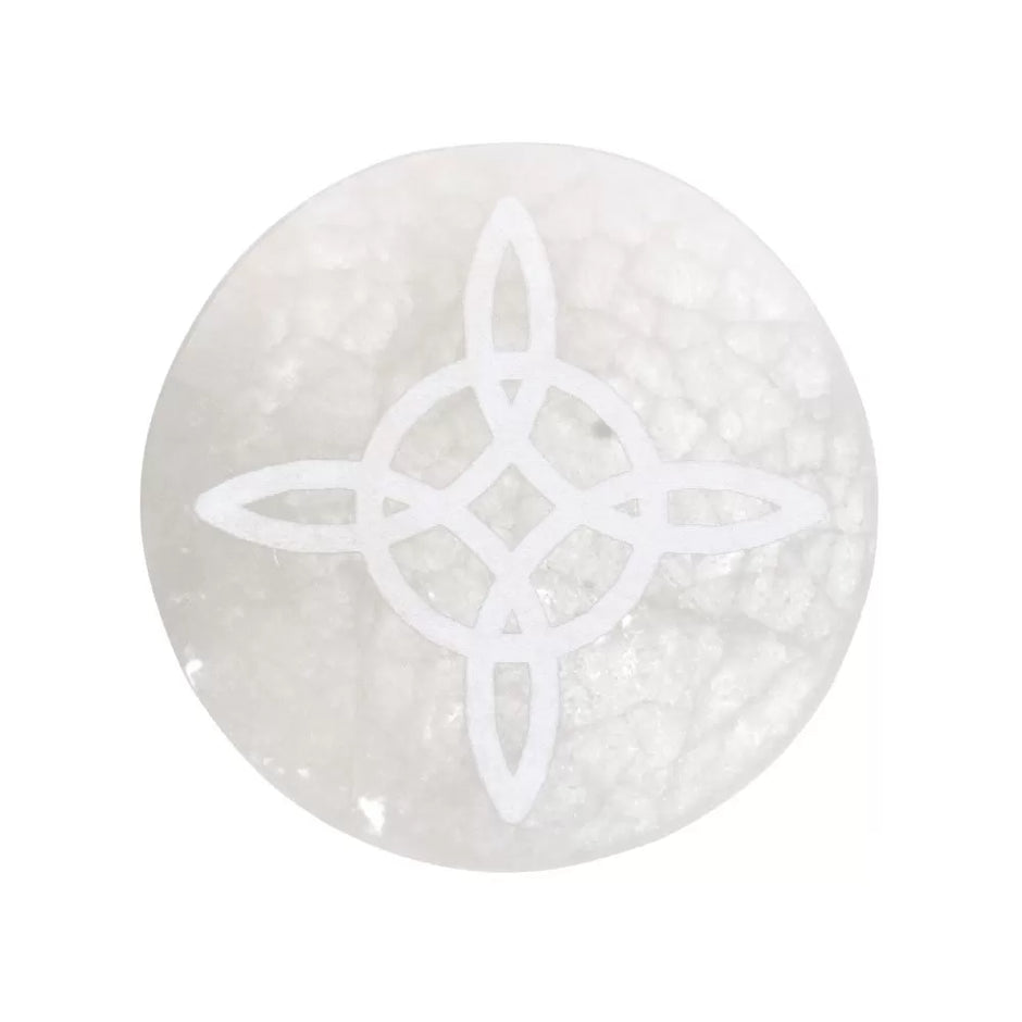 Piatto di Selenite Nodo della strega